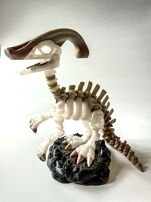Parasaurolophus Skeleton – 3D Printed Dinosaur Model image 1
