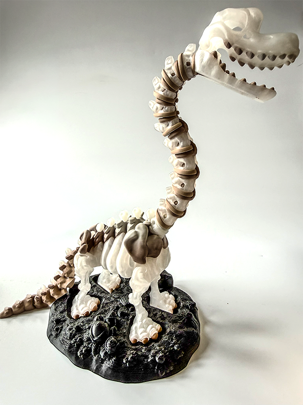 3D Printed Dinosaur Skeleton Starter Bundle, Brachiosaurus, Triceratops and Raptor image 3