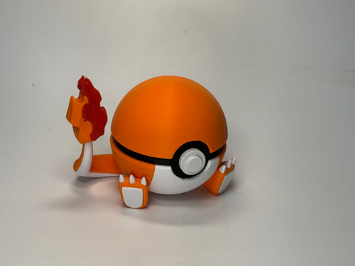 #0004 Charmander – 3D Printed Creature Character Ball image 1