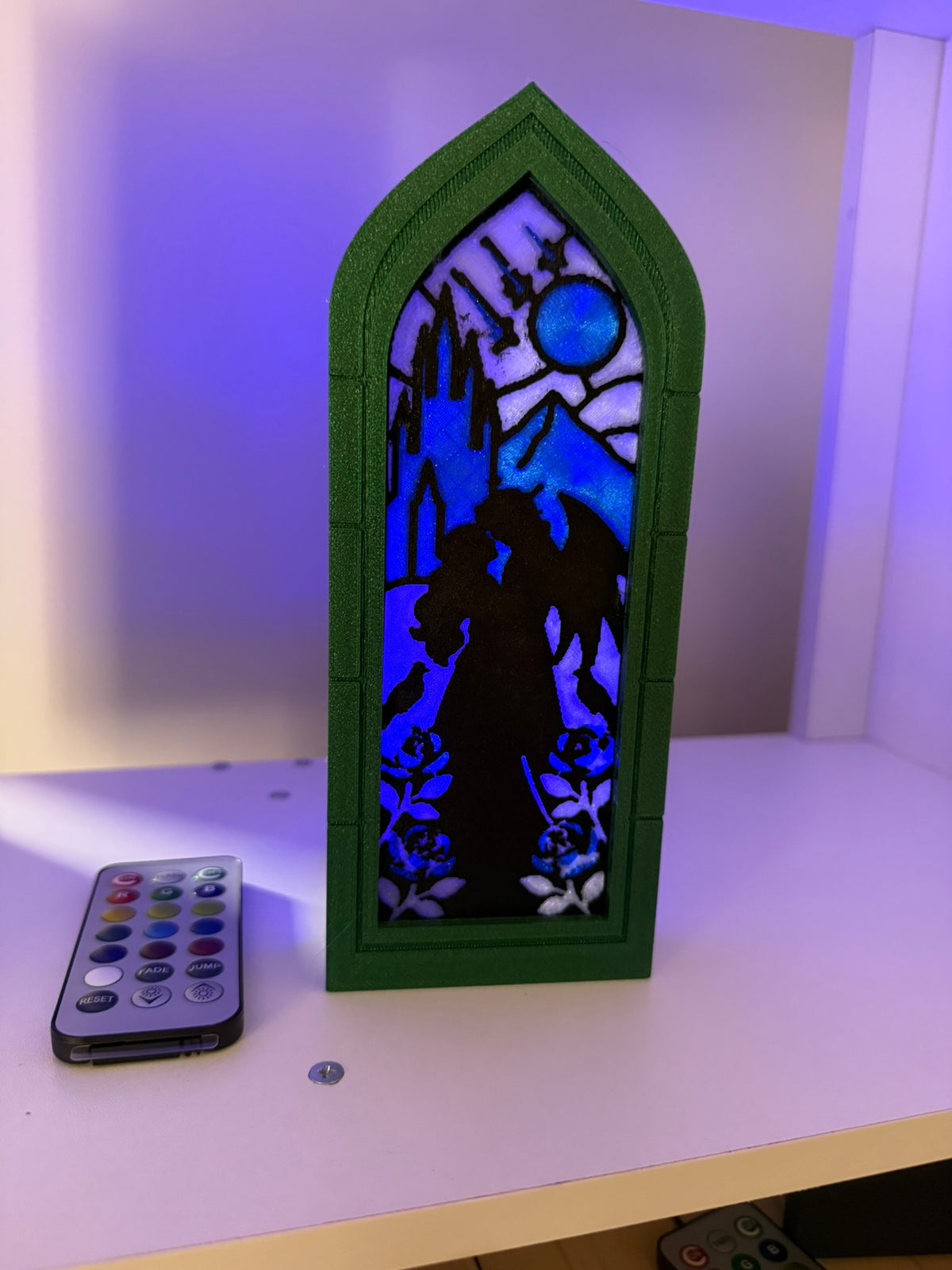 Stained Glass Window Book Nook – Enchanted Library LED Light