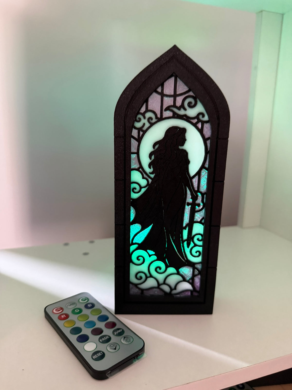 Stained Glass Window Book Nook – Enchanted Library LED Light