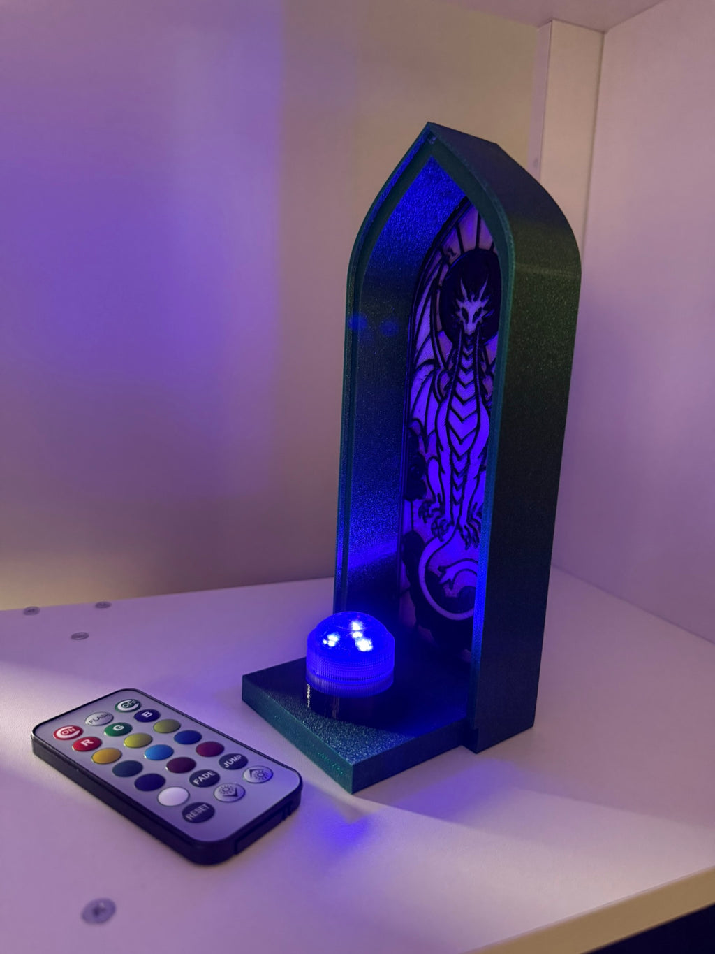 Stained Glass Window Book Nook – Enchanted Library LED Light