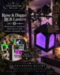 Rose & Dagger Shelf Lamp – Colour-Changing RGB Lantern Bookend
