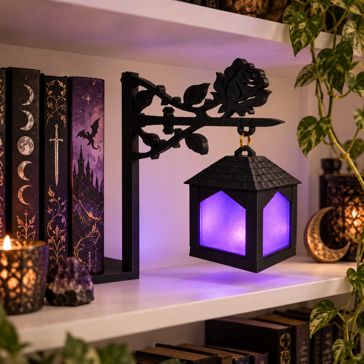 Rose & Dagger Square Shelf Lamps – Triple Pack (3 Pack)