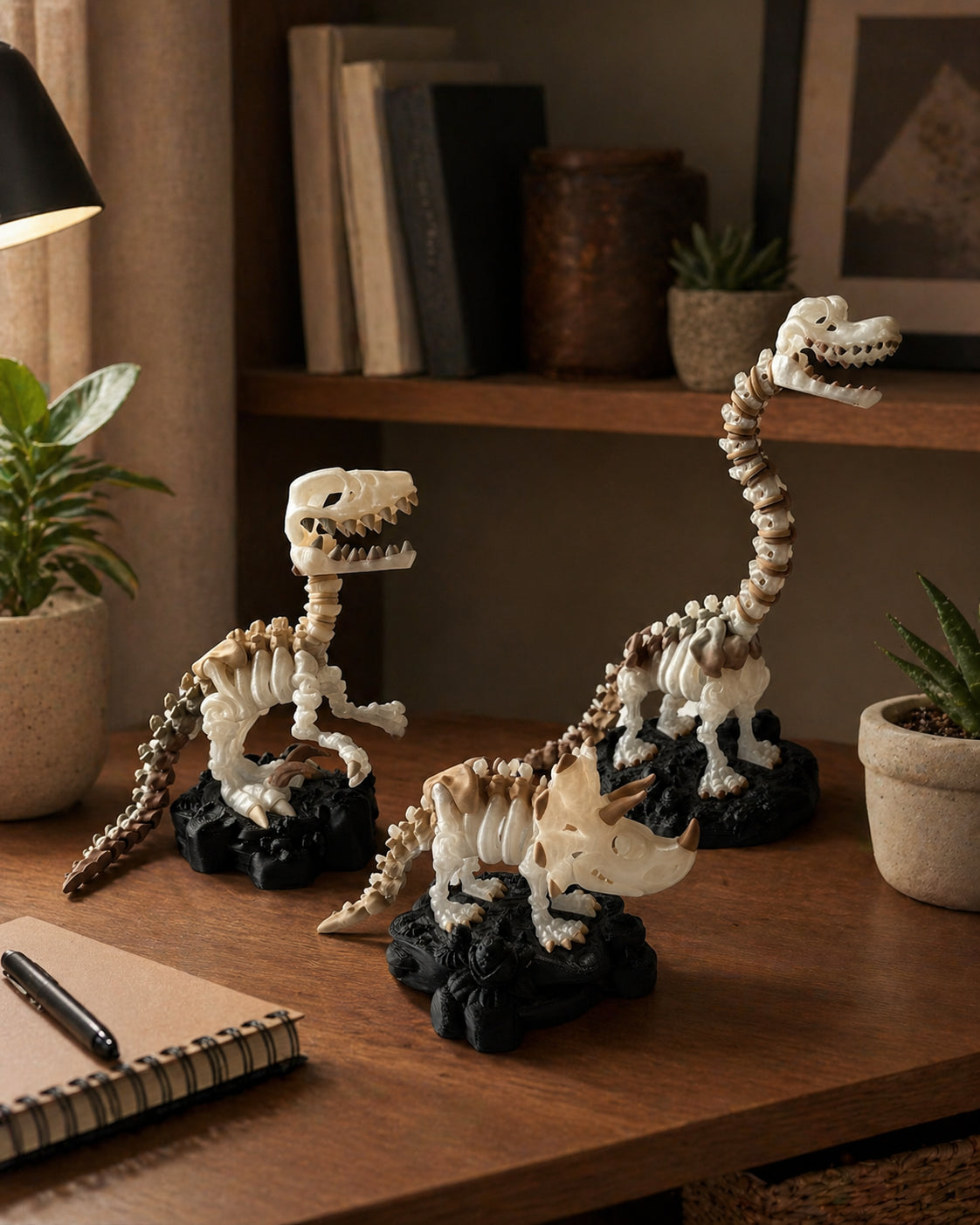 3D Printed Dinosaur Skeleton Starter Bundle, Brachiosaurus, Triceratops and Raptor image 9
