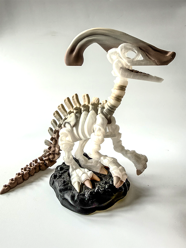 Parasaurolophus Skeleton – 3D Printed Dinosaur Model image 0